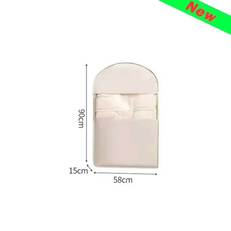 Simples Market beige clothing compression bag wardrobe organizer, 58x90x15 cm, for down jackets.