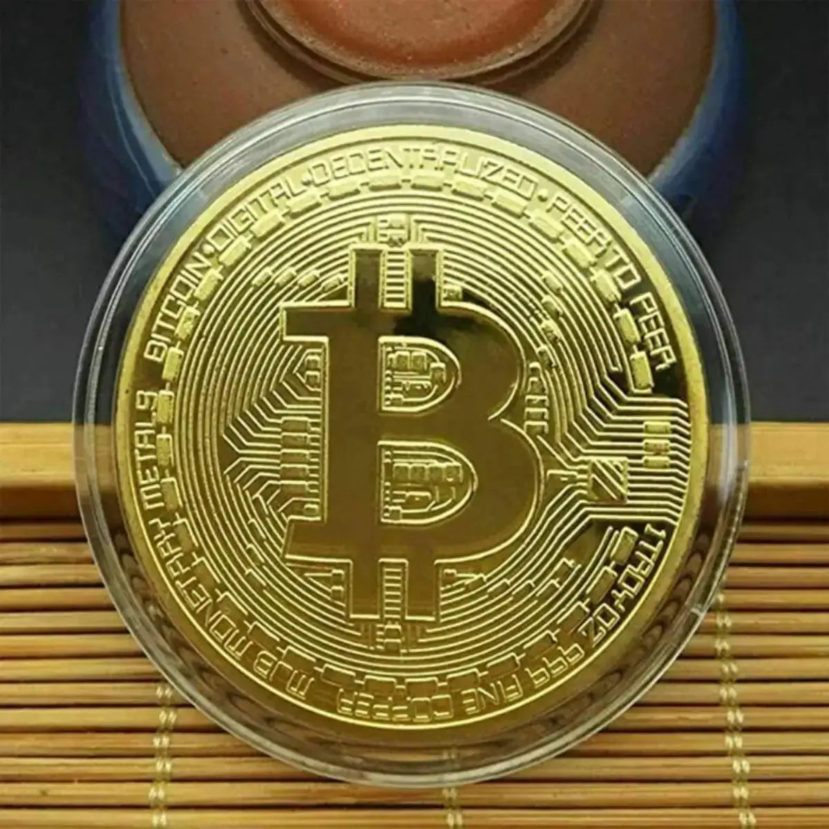 Gold Plated Bitcoin Coin Collectible And Commemorative Physical Art Piece Gift For Birthday
