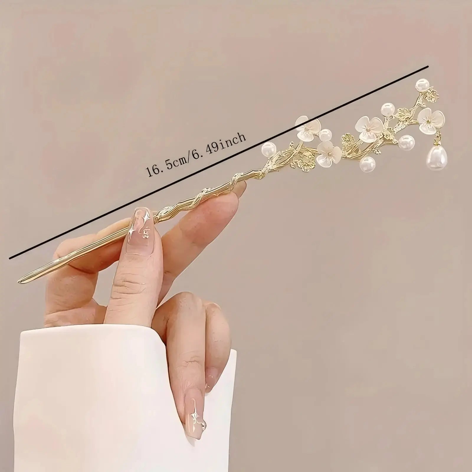 Elegant Chinese Style Tassel Hair Stick Durable Alloy With Traditional Floral Design Hairpin For Women