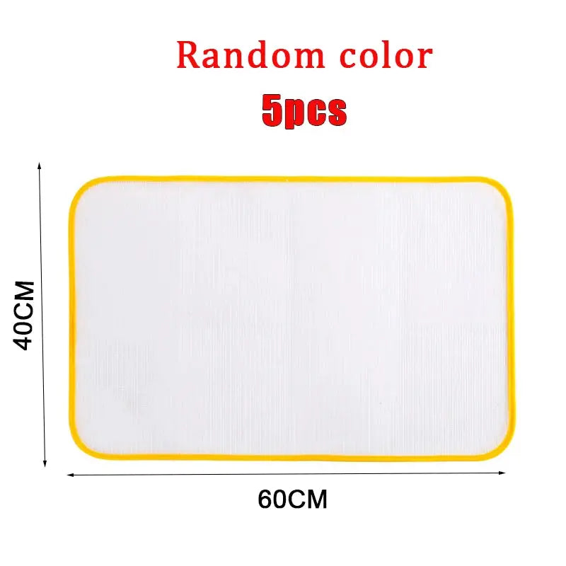 Ironing protection pad by Simples Market; white mat with yellow border, 60×40 cm; 5pcs in random colors