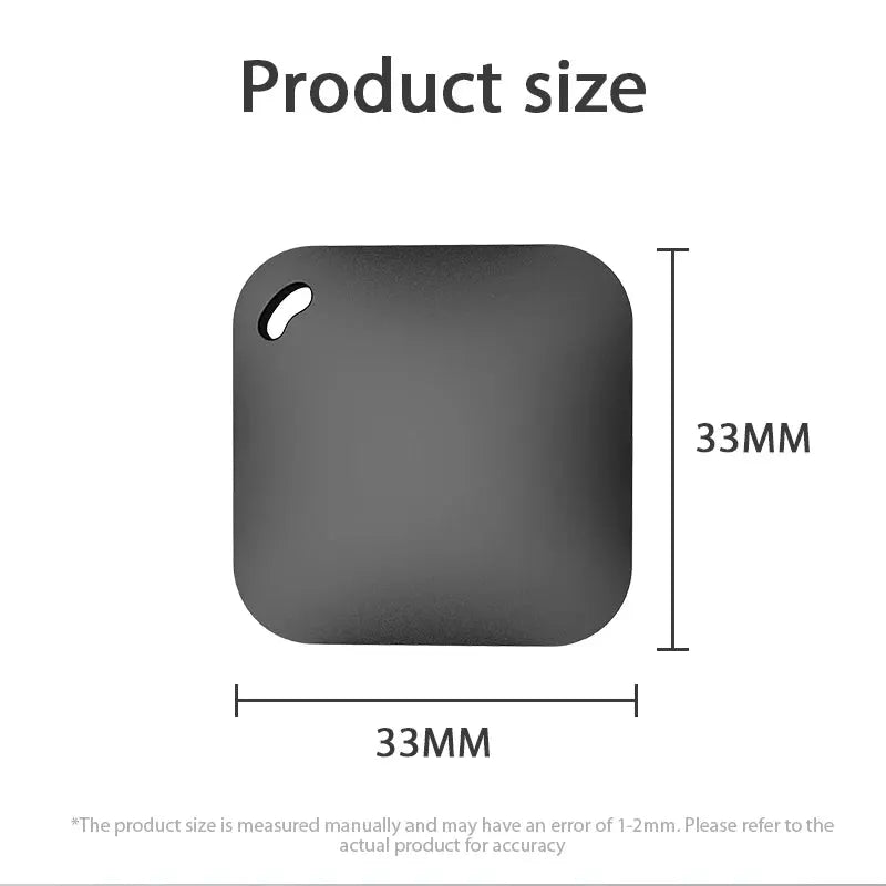 Simples Market smart Bluetooth GPS tracker, gray 33mm square, works with Apple Find My, key/pet/kid locator