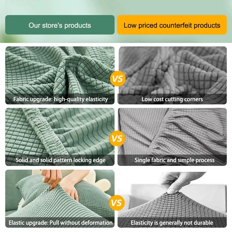 Elastic Jacquard sofa cover by Simples Market in green, fits 1/2/3/4/5 seater couches