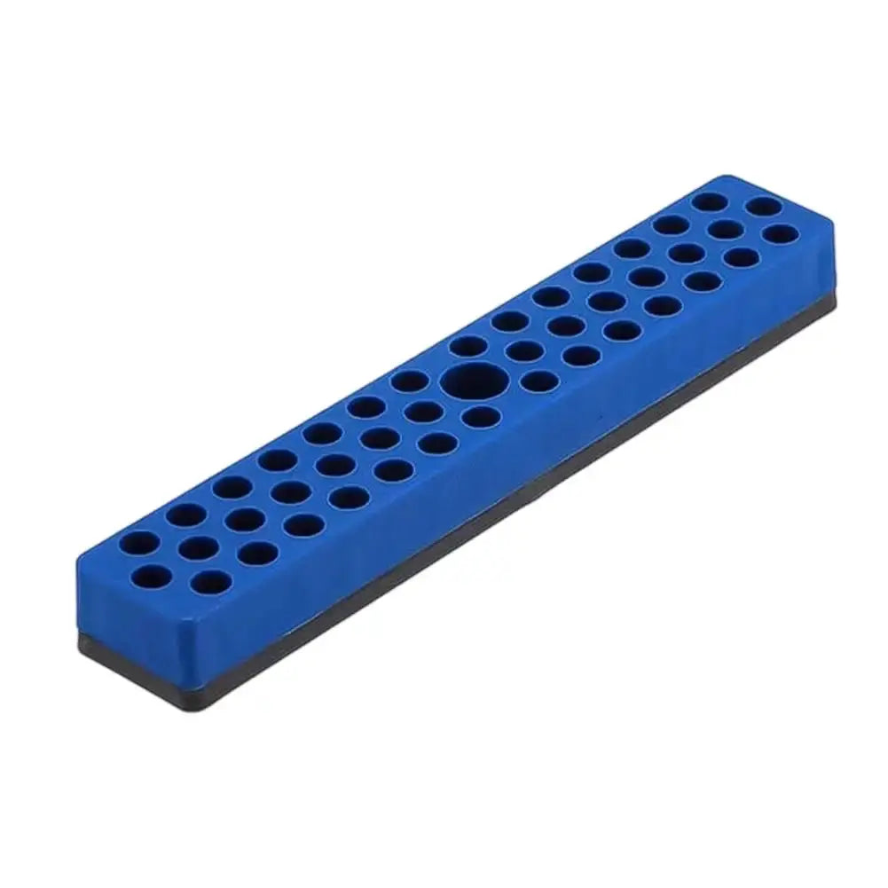 Blue 43-hole magnetic hex bit holder organizer for 1/4-inch screwdriver bits