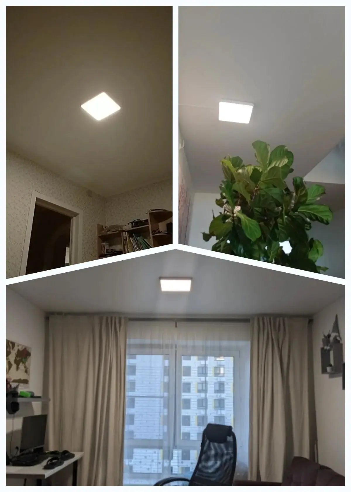 MARPOU ultra-thin square LED ceiling light, white panel, 2.4 cm thick for living room and bedroom