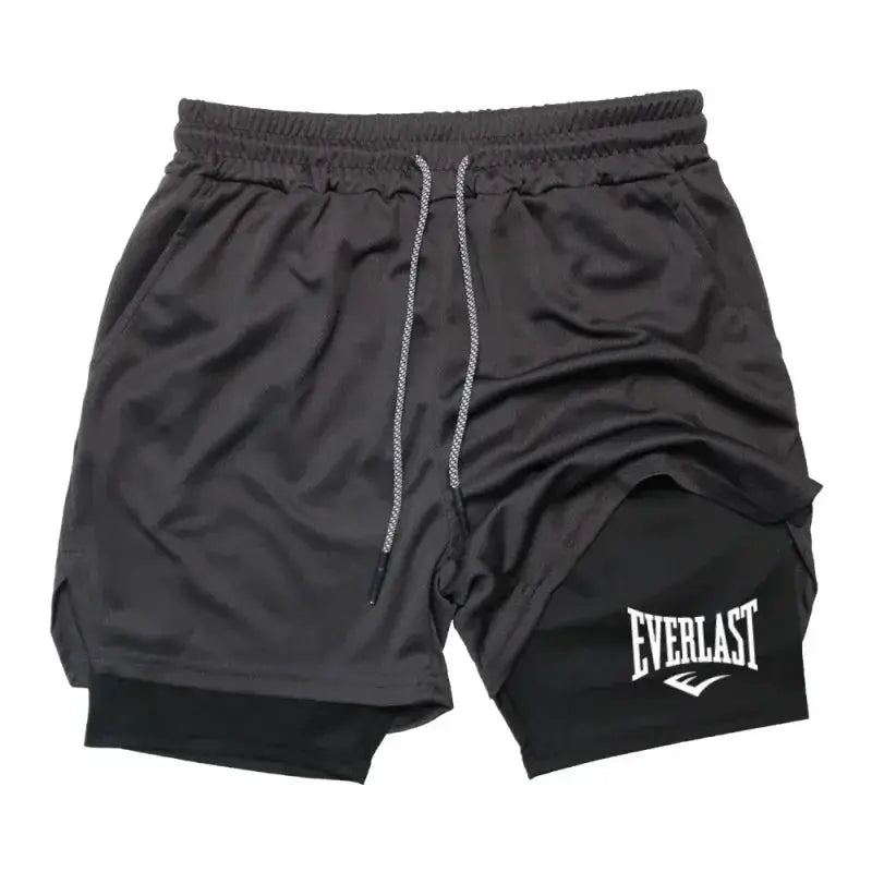 Everlast Mens Compression Gym Shorts Double Layer Quick Dry Fabric For Breathable Comfort Basketball