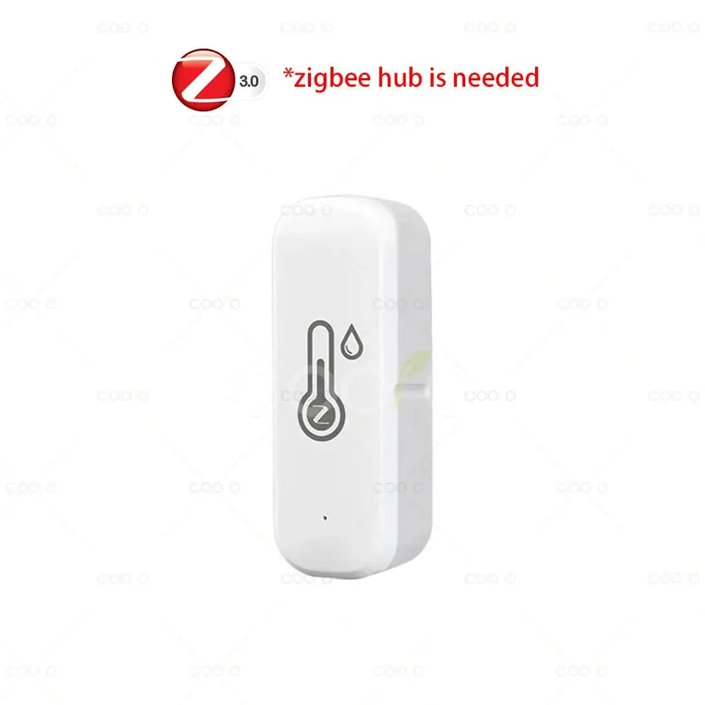 White Zigbee 3.0 indoor temperature and humidity sensor