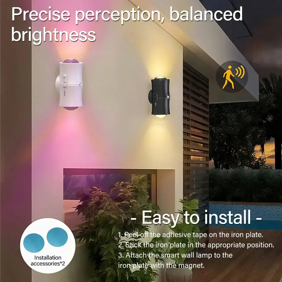 Motion Sensor LED Wall Light, double-head RGB rechargeable magnetic spotlight, 2-pack by Simples Market for home.