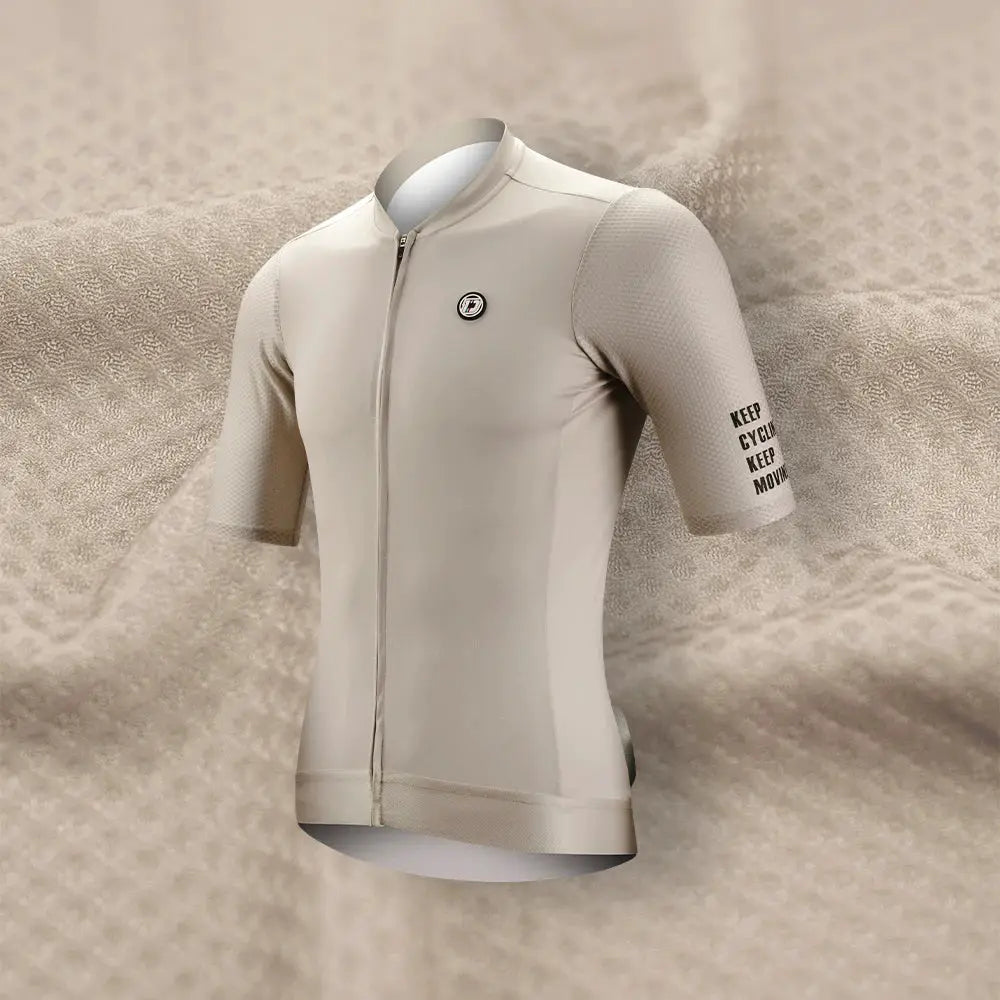 DAREVIE cycling jersey, beige short-sleeve SPF 50+ breathable MTB/road shirt by Simples Market