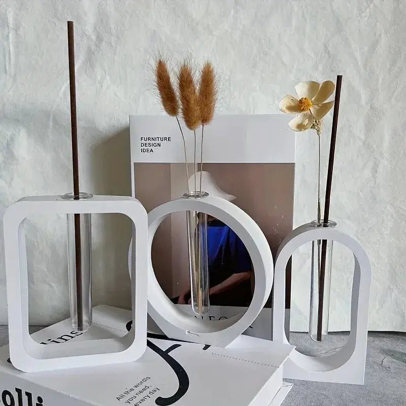 DIY Arched Flower Pot Silicone Mold For Rectangular And Round Pots Hydroponics Vase Making Plaster Resin Casting Molds - Simples Market