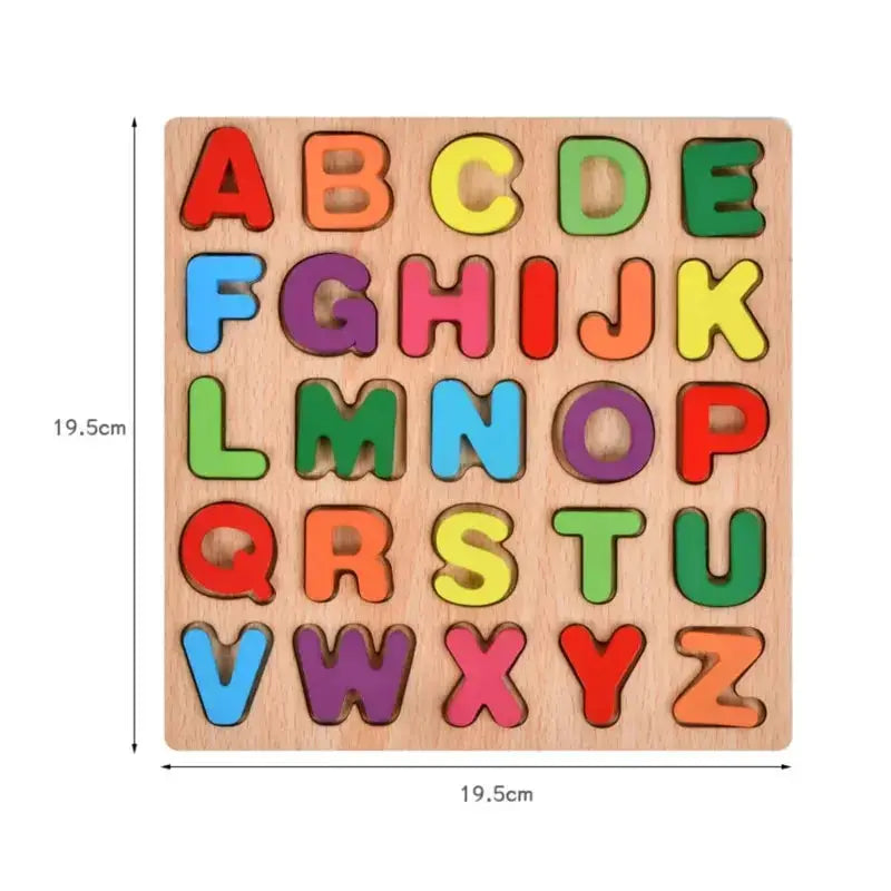 Colorful Alphabet and Number Wooden Puzzles for Kids Intelligent Matching Game Preschool Educational Toy