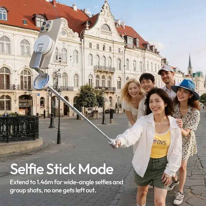 Selfie stick Ulanzi MT85 Magsafe with wireless remote built-in tripod from Simples Market, extended to 1.4m
