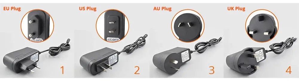 Simples Market four-plug travel wall charger with EU US AU UK adapters and cord