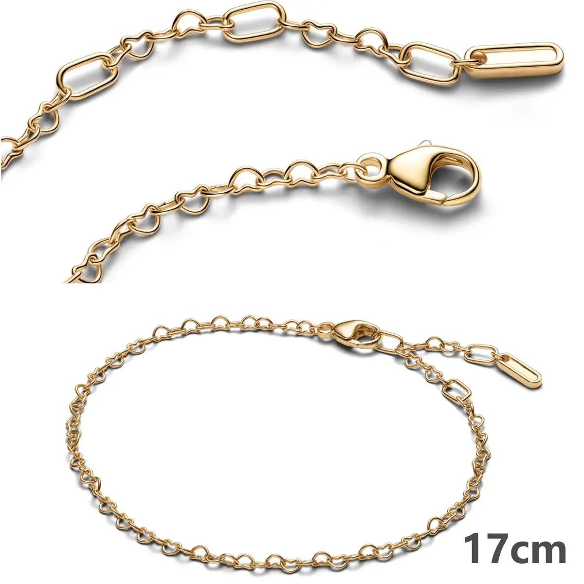 Gold-tone bracelet 17cm with oval-link chain and lobster clasp
