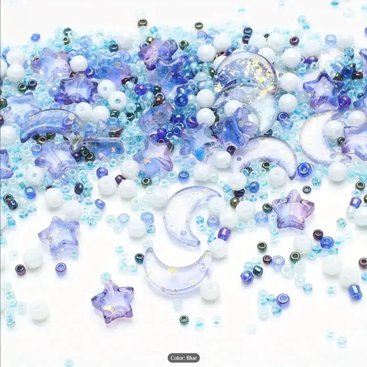 Moon Star Collision Gradient Mixed Pendants Porcelain White AB Crystal Glass Beads For DIY Bracelets And Necklaces