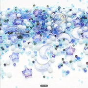 Moon Star Collision Gradient Mixed Pendants Porcelain White AB Crystal Glass Beads For DIY Bracelets And Necklaces