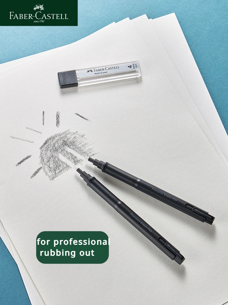 Faber-Castell Precision Tip Eraser pens, black retractable 2.5mm, two shown, refillable, Simples Market