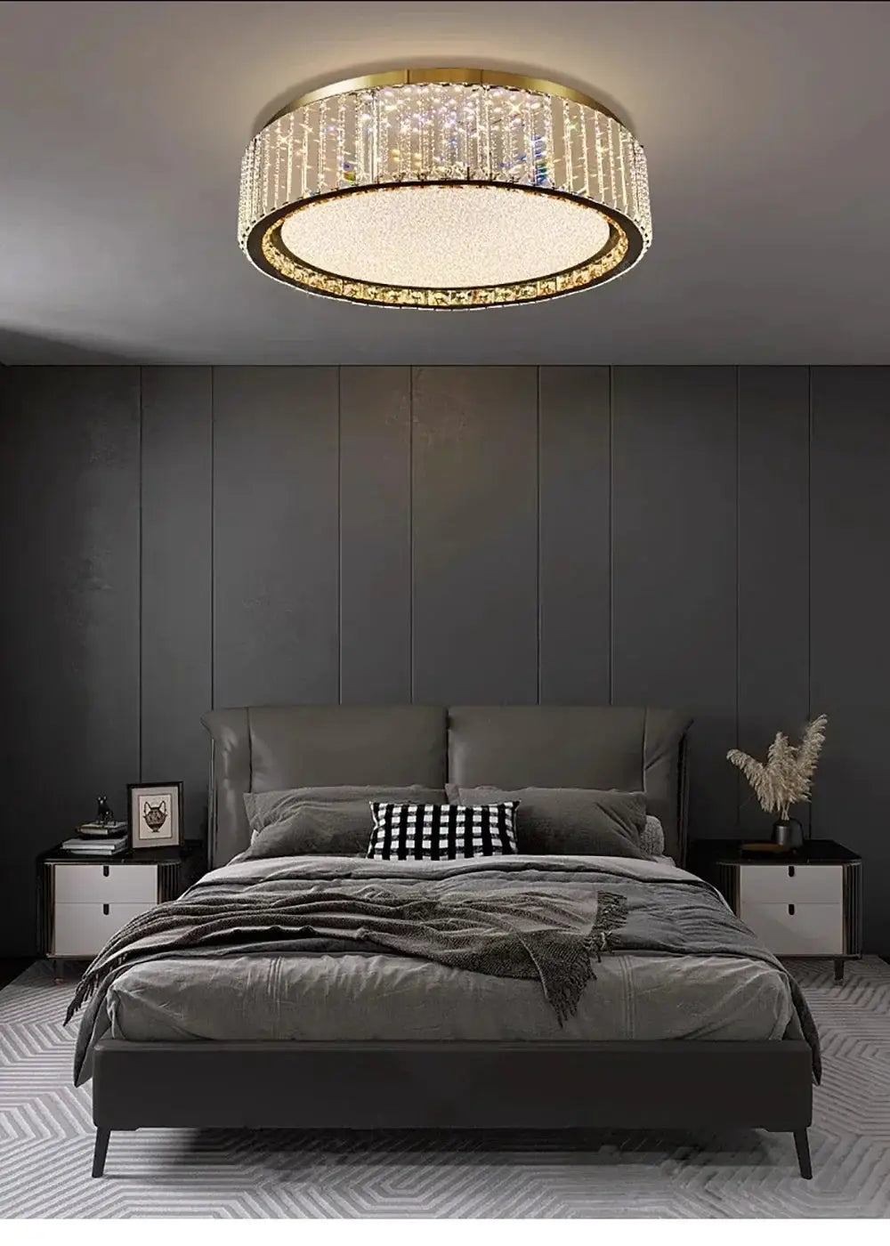 Light Luxury Crystal Ceiling Lamp with gold frame and crystal beads by Simples Market