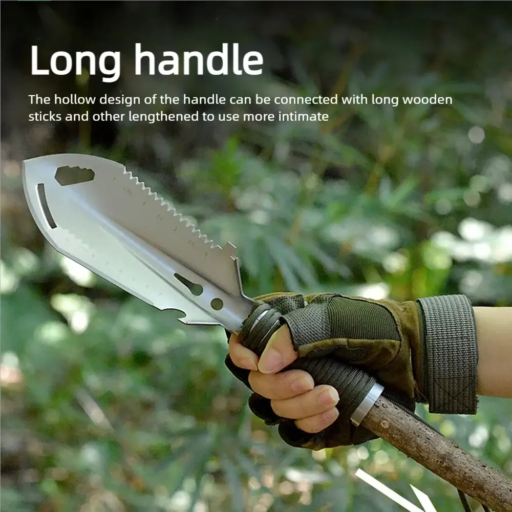 Sappers shovel by Simples Market, stainless steel outdoor multifunctional hand-held digging tool with long handle