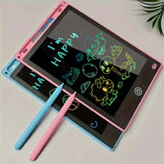 Two 8.5-inch LCD writing tablets in pink and blue with matching styluses for kids