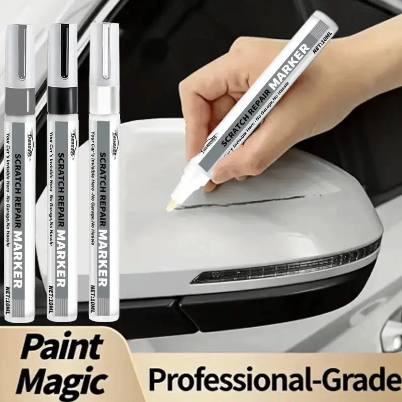 Car Scratch Repair Marker set by Simples Market; 4 markers in gray, black, white for dashboard and panel touch-ups
