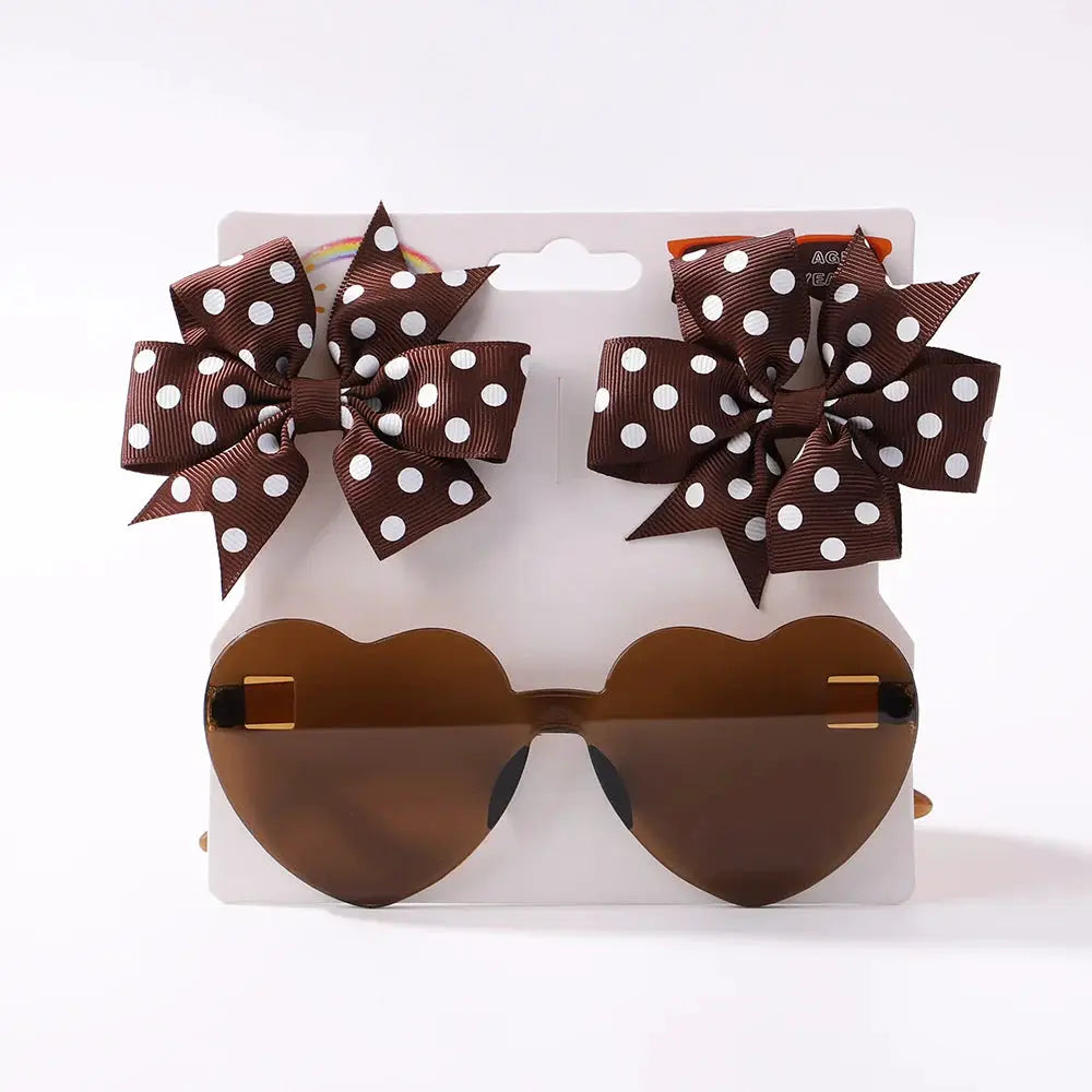 3 Piece Pack Solid Dot Hair Bows For Girls Boutique Bowknot Hair Accessories Colorful Kids Hair Clips