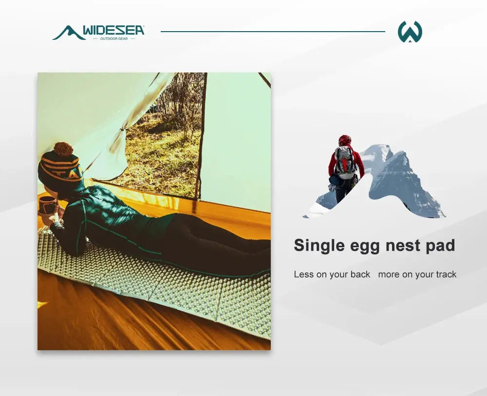 Ultralight folding egg-nest camping pad by Simples Market, portable foam sleeping mat with storage bag for hiking