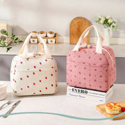 FloralPulse Printed Floral Insulated Lunch Bag With Waterproof Portable Thermal Cooler For Office Or Camping