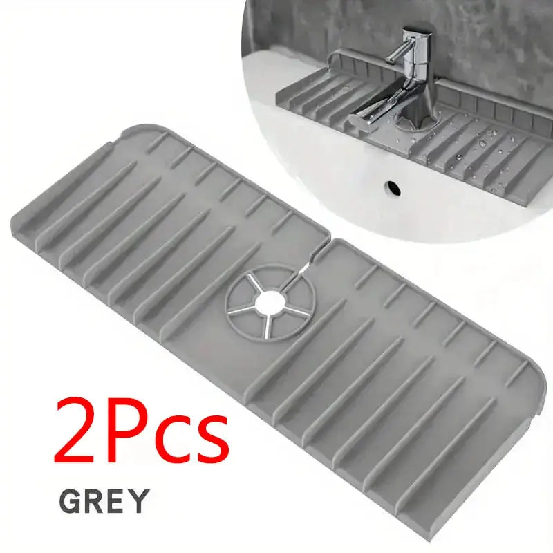 Silicone Faucet Mat Dish Soap Sponge Holder for Sink Countertop Drying Mat Splash Guard Drain Pad