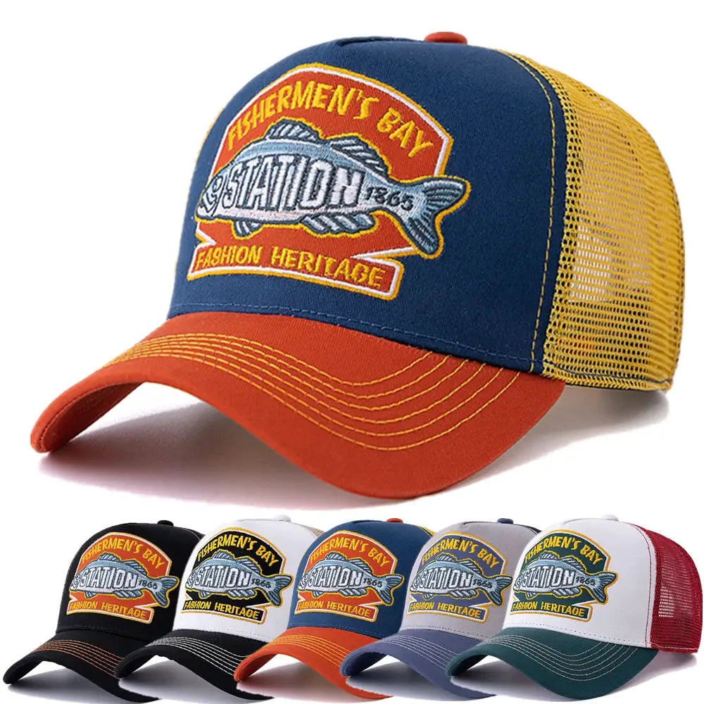 Hot Sale Unisex Fishing Cap Breathable Mesh Trucker Hat For Men Women Outdoor Snapback Cap