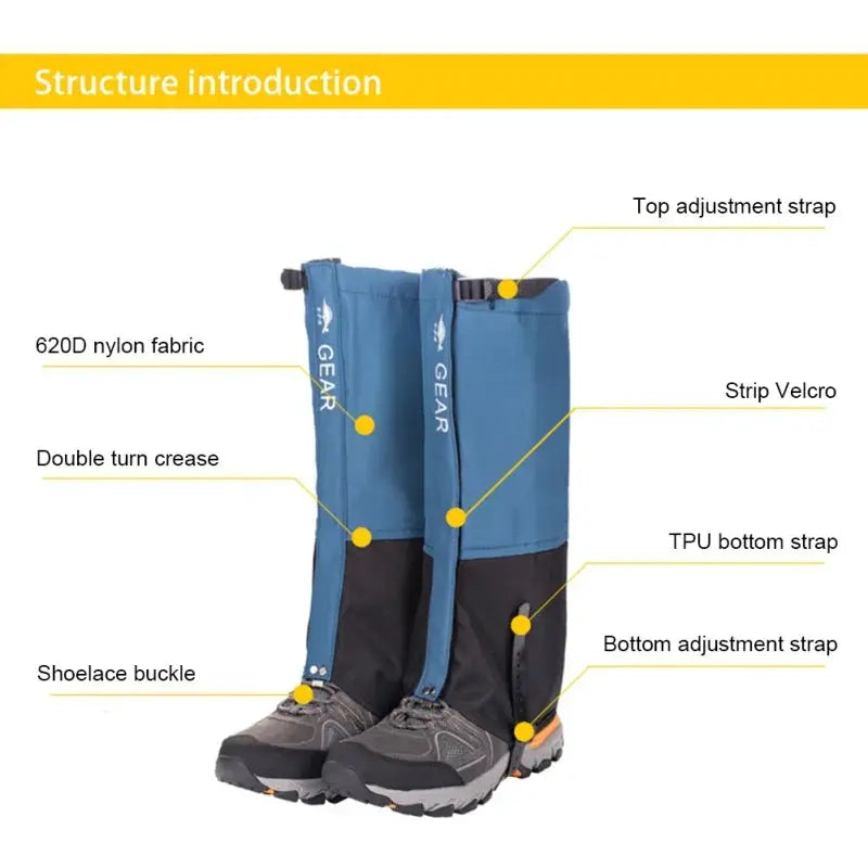 Outdoor Hiking Waterproof Snow Gaiters For Men And Women Skiing Climbing Desert Trekking Snow Boots Covers