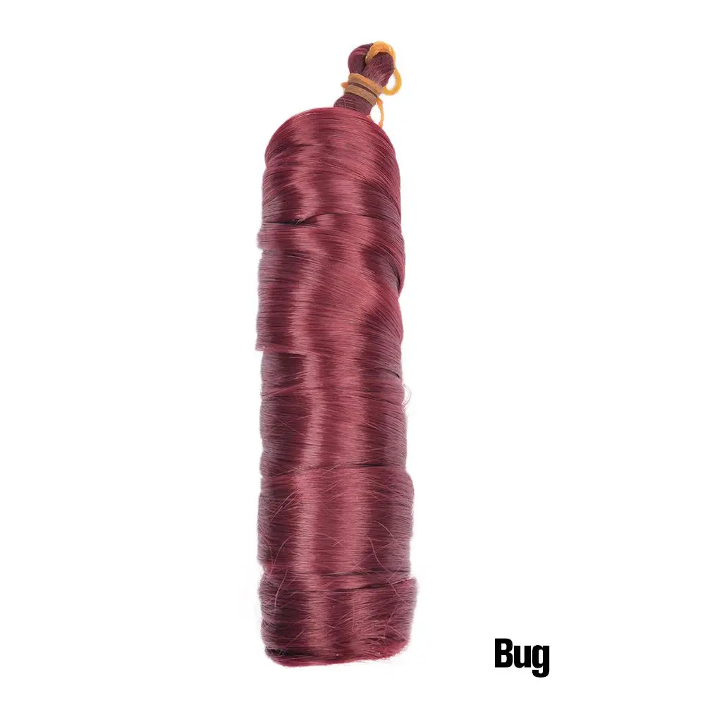 Simples Market French Curls 24in burgundy synthetic spiral braiding hair, pre-stretched loose wave bundle.