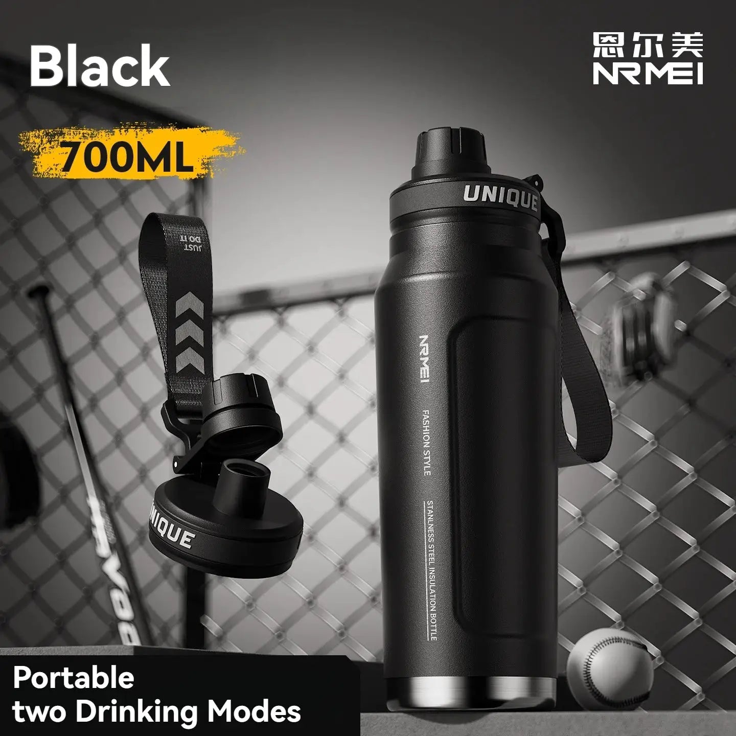 1L Insulated Stainless Steel Water Bottle Vacuum Flask With Handle