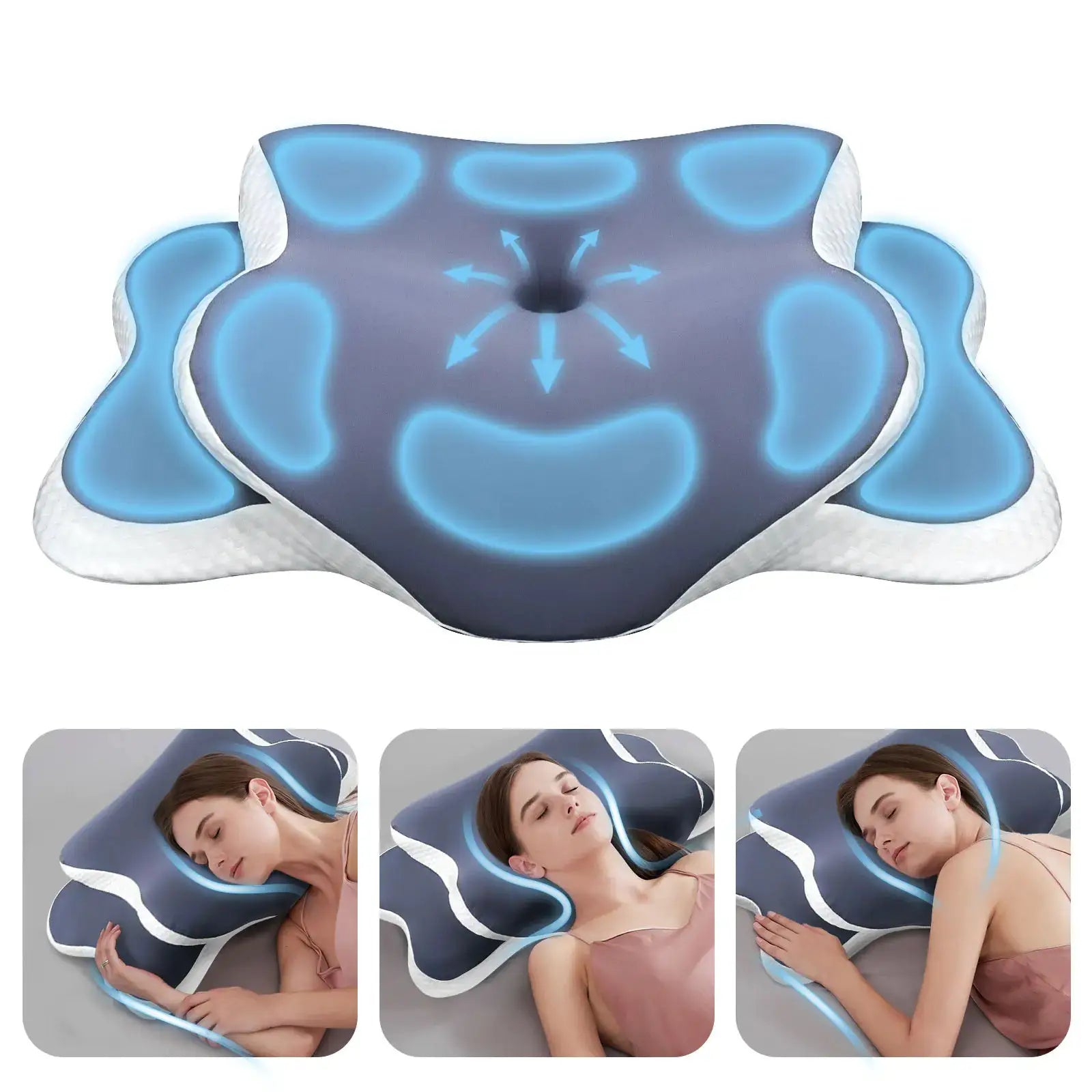 Memory Foam Cervical Pillow For Neck Pain Relief Contour Ergonomic Orthopedic Neck Support For Side Back Sleeper Gift