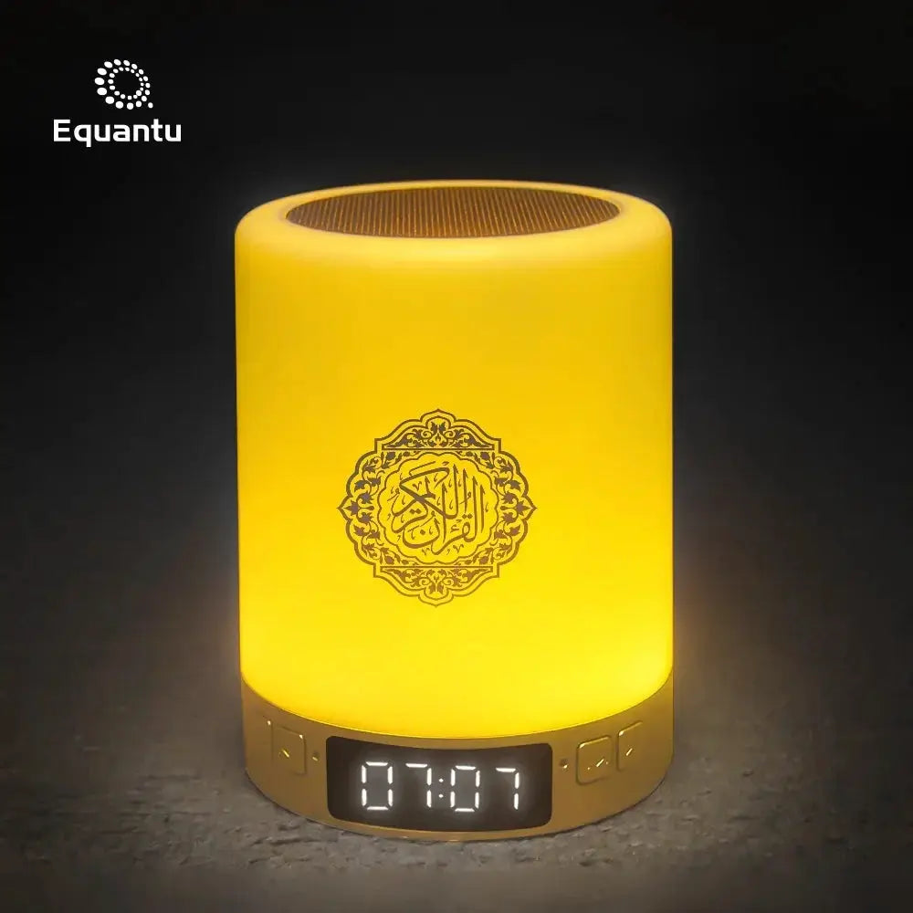 Portable Multifunctional Sound Machine Night Light with Bluetooth speaker and app remote control, yellow lamp, Equantu