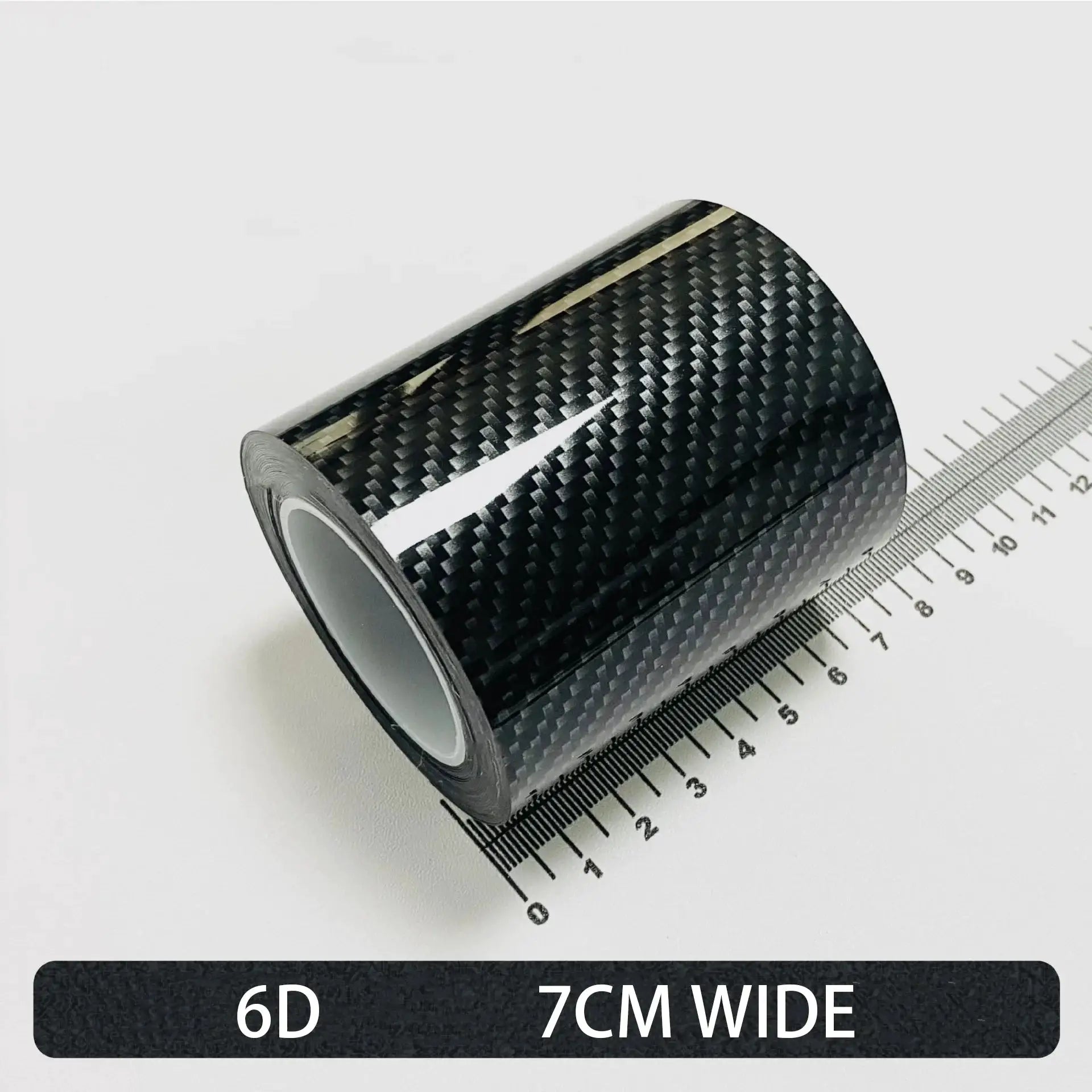 Carbon fiber adhesive tape roll, matte black, 7 cm wide