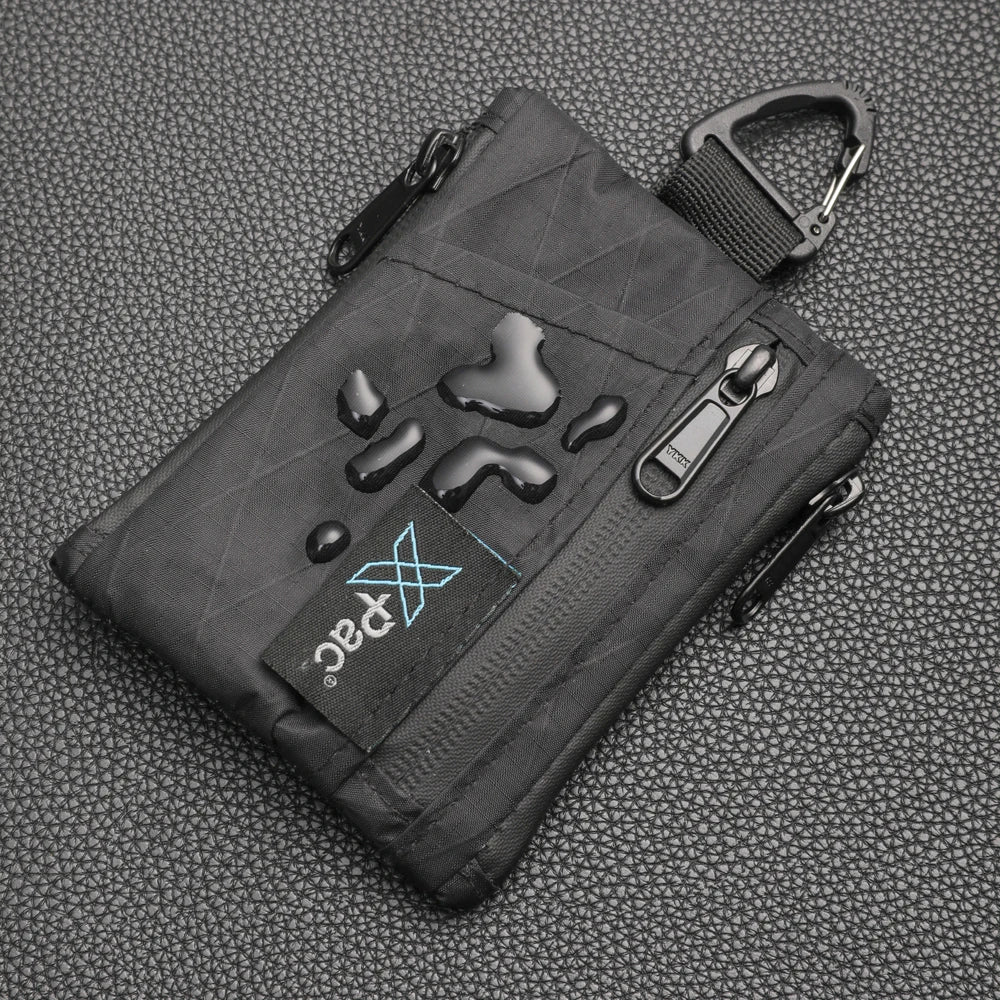 EDC 5-Pocket X-PAC Wallet by Simples Market, black compact pouch with YKK zipper and carabiner