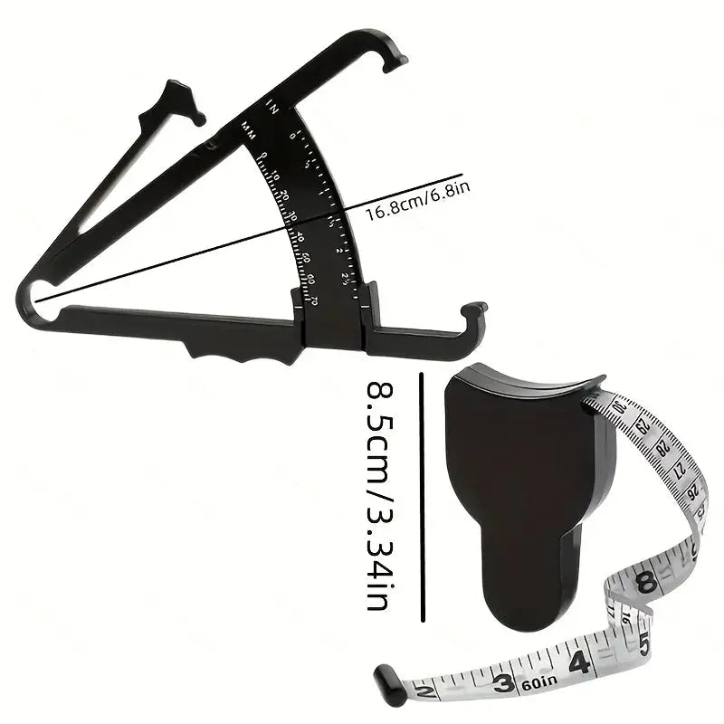 Body Fat Caliper And Waist Measurement Tape Set Handheld Portable Fitness Measuring Tool