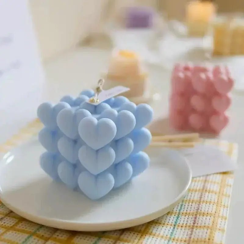 Silicone Candle Mold Kit Set Heart Ball Pyramid Honeycomb For Candle Making Soap Chocolate Resin Gifts Craft Home Decor - Simples Market