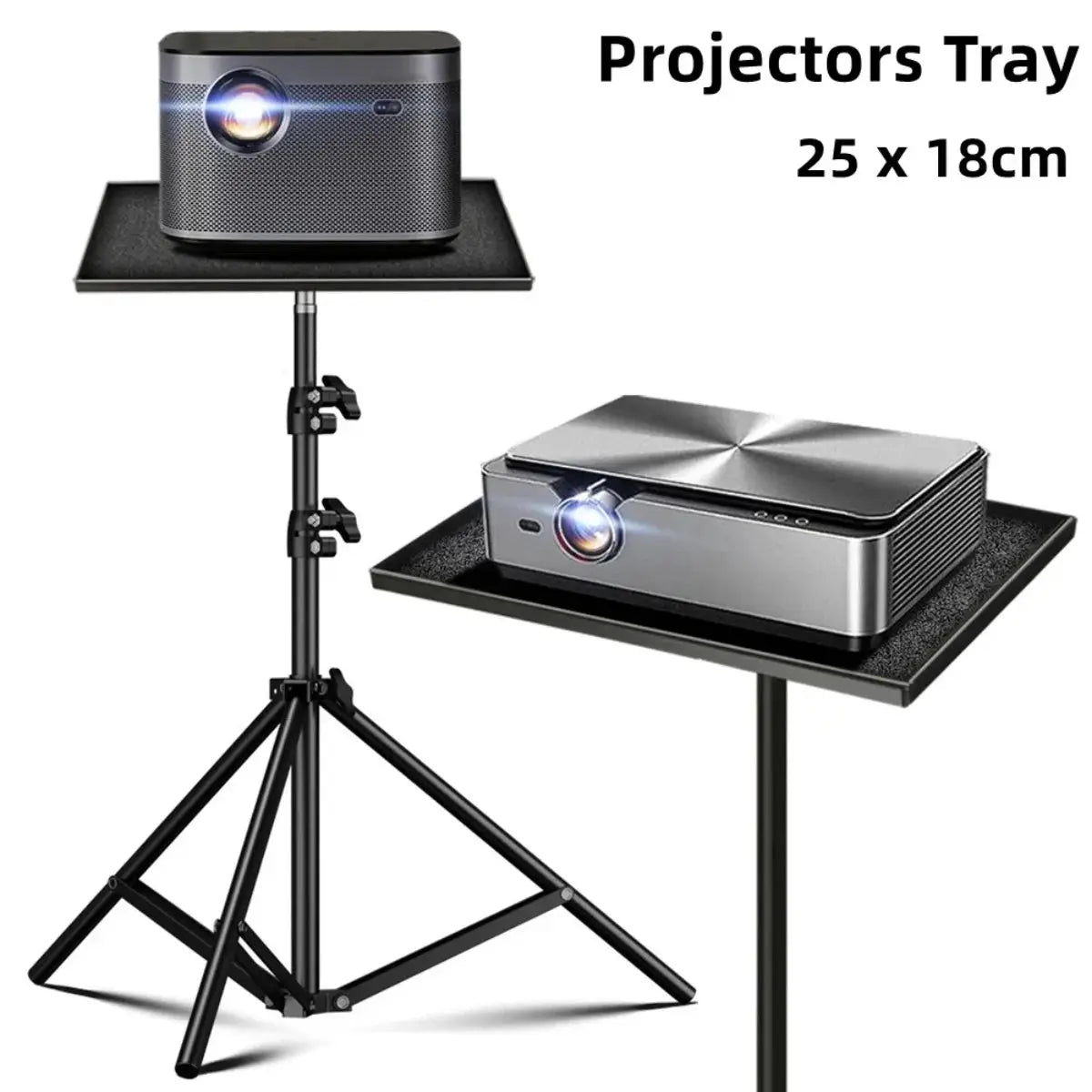 Projector Tray Stand Accessory With Universal One Quarter Inch Female Thread Adapter Easy Installation