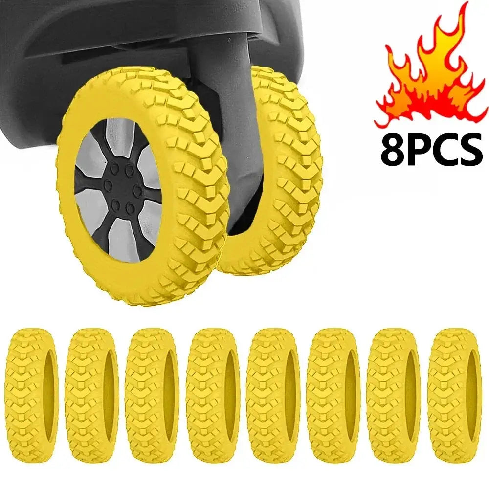 Silicone Wheel Protectors For Luggage Caster Wheels 8 Pieces Thickened Texture Noise Reduction