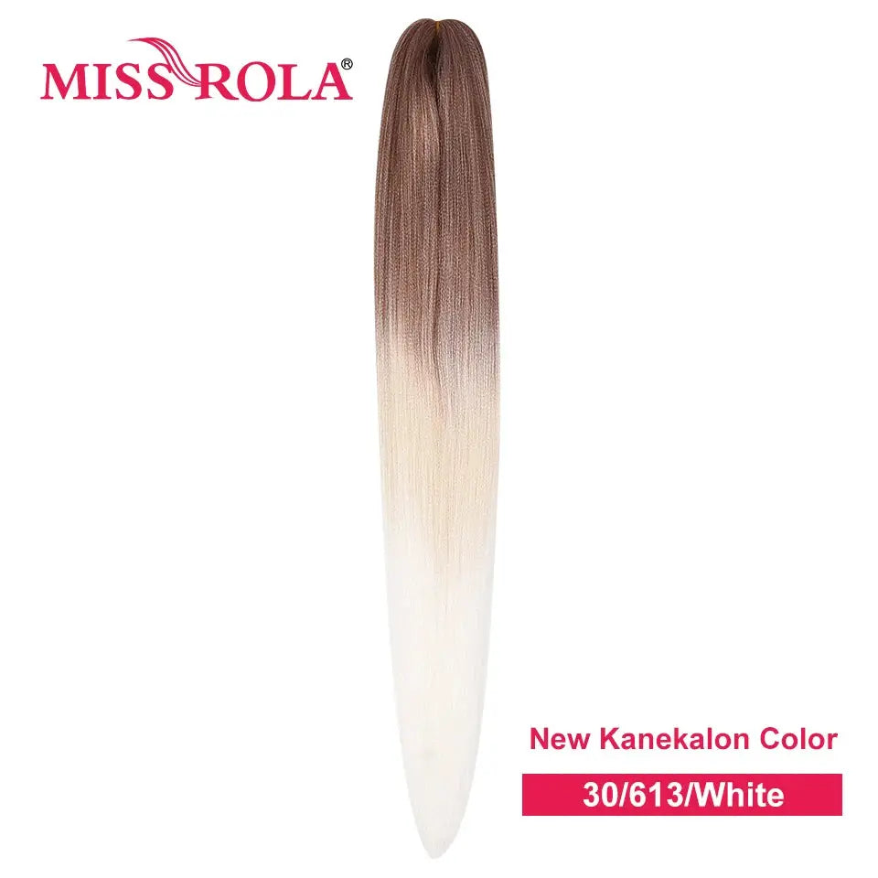Miss Rola synthetic Kanekalon braid extension, 30-inch, 100g, gradient brown to white, pre-stretched yaki straight