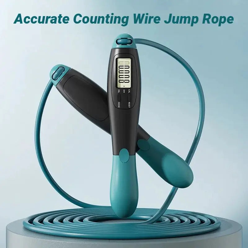 Counting Jump Rope With Electronic Counter And Adjustable Steel Wire Rope For Fitness Training At Home And Gym Equipment