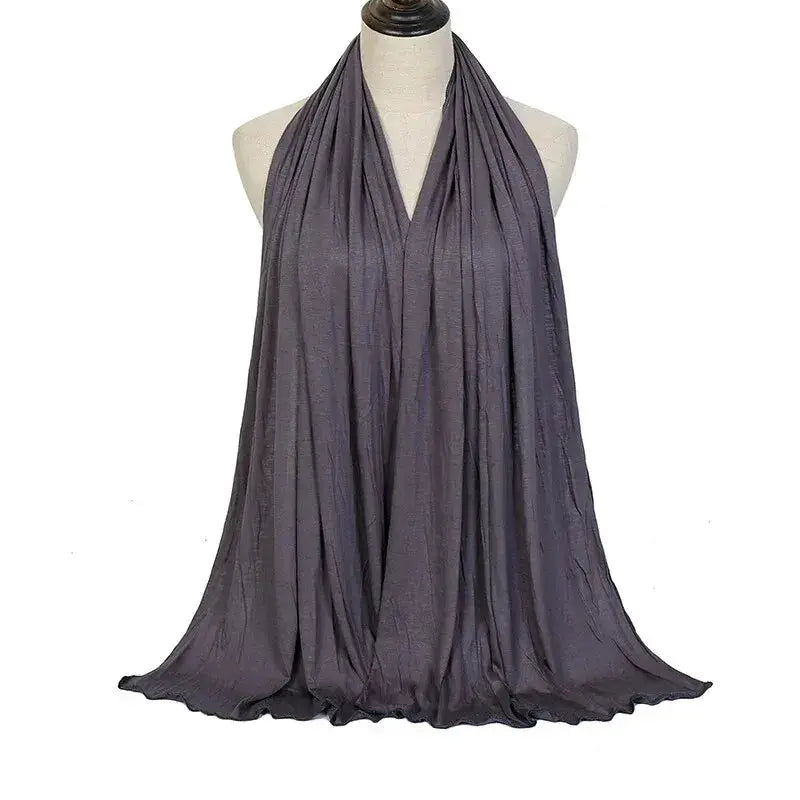 Modal Cotton Jersey Hijab Scarf 170x60cm Long Soft Plain Turban Head Wrap For Women