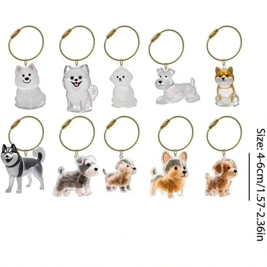 Transparent Dog Hair Storage Pendant Keychain For Memorial Keepsake DIY Fur Bottle For Pet Lovers