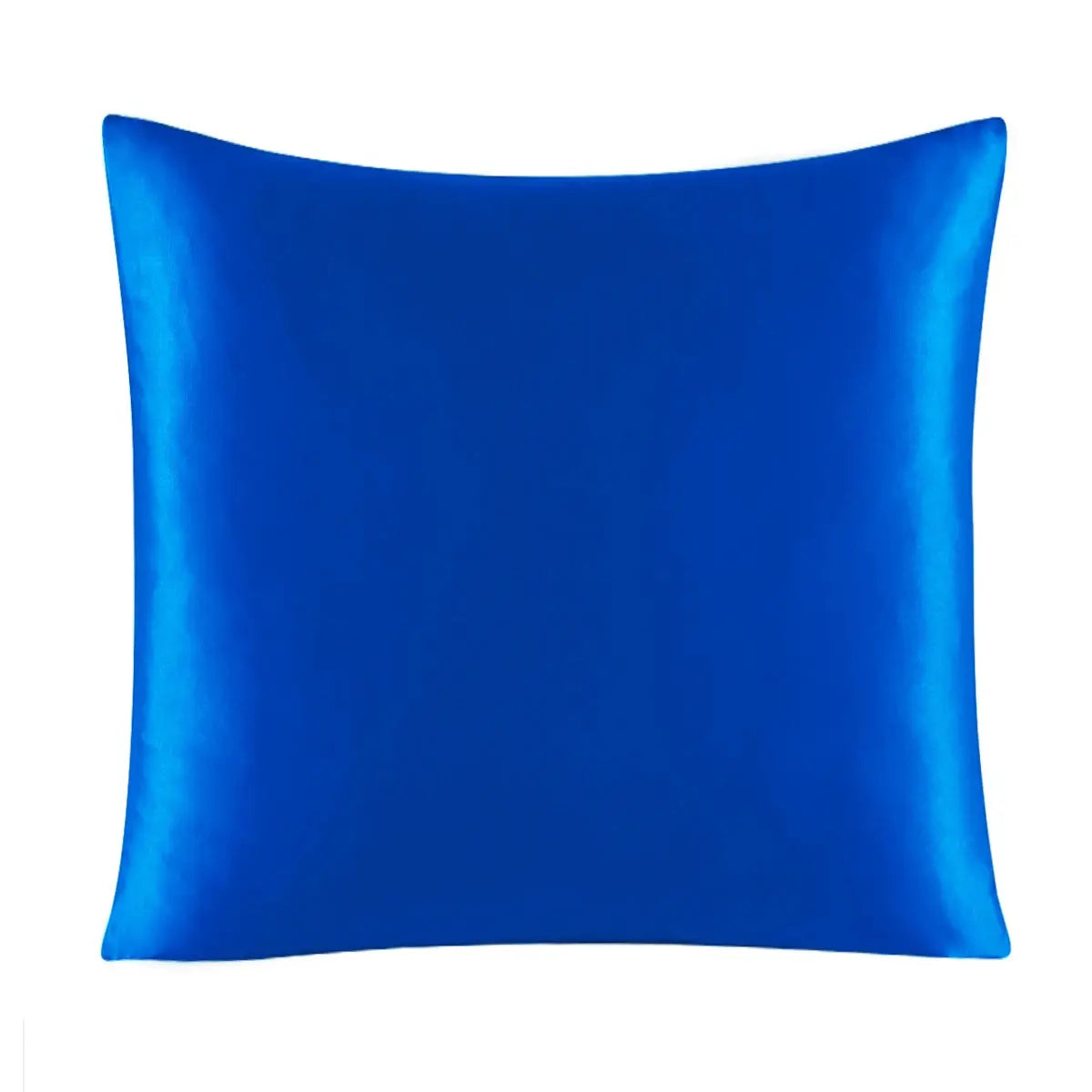 Silk cushion cover with zipper in royal blue