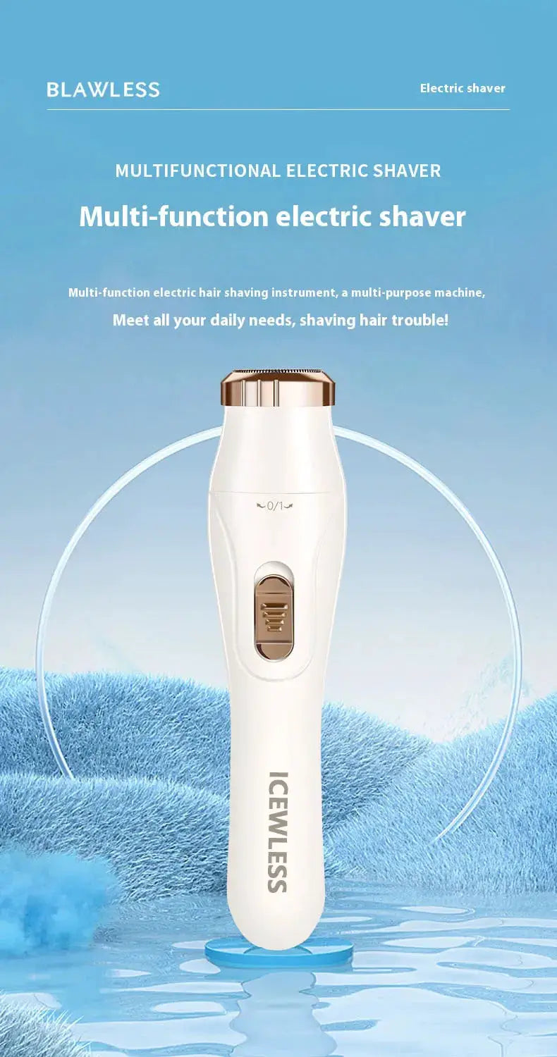 Icewless electric shaver for women, waterproof, white with rose-gold trim from Simples Market