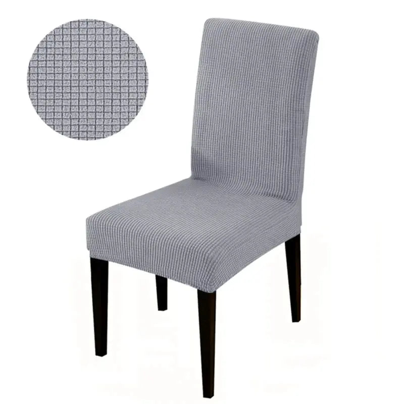 Chair slipcover set by Simples Market, 4pcs, light gray stretch spandex, non-slip.
