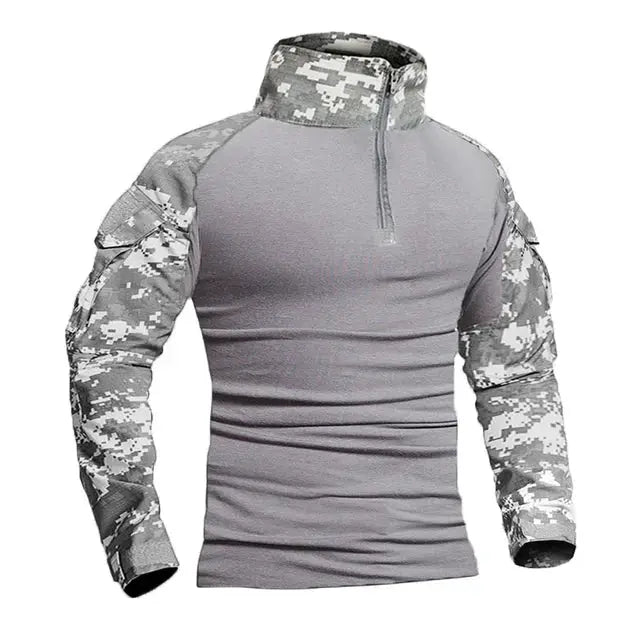 Mens Camouflage Long Sleeve Tactical Shirt For Outdoor Hiking Hunting And Climbing Army Military Style