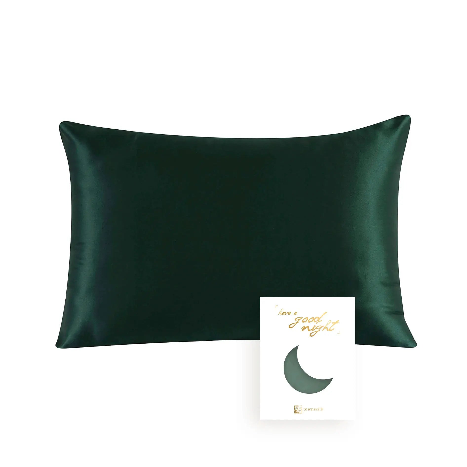 Mulberry silk pillowcase by Simples Market, emerald green, 19 momme