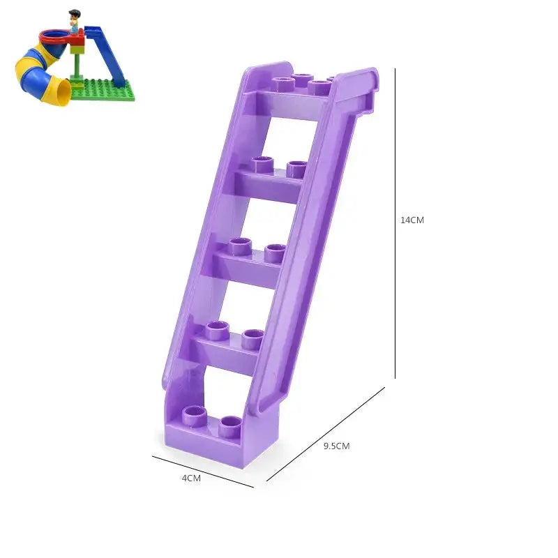 Big Building Blocks Duplo Compatible Large Brick Ferris Wheel Seesaw Slide Swing Educational Toy For Kids